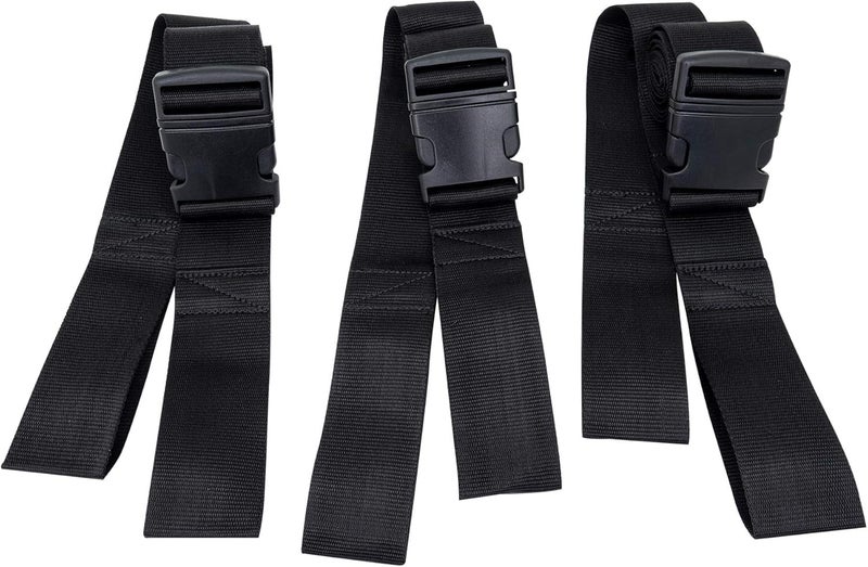 LINE2design Backboard Spine Board Straps - 5" Disposable Securing Straps with Loop Ends - Emergency Medical Board Adjustable Strap with Plastic Quick Safety Straps Release Buckle - Black - Pack of 3 - Image 3